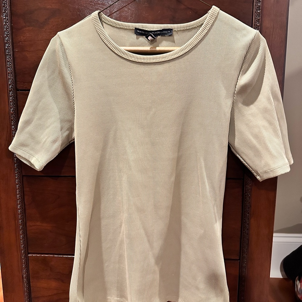 WHBM ribbed shirt. Taupe color